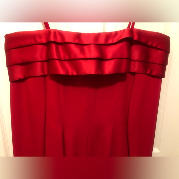 Zakura RED Tuxedo Style Dress Satin Trim “Off the Shoulders” Long Sleeve…(New) - Picture 5 of 10